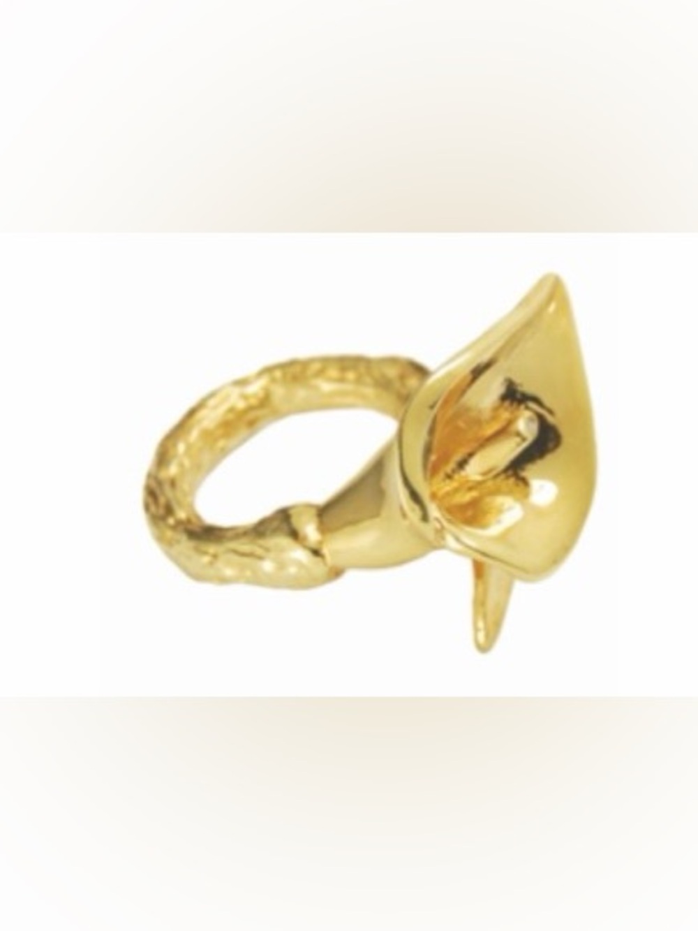 Erica Anenberg Gilded Lillium Ring Gold Statement Ring NWT Size 6